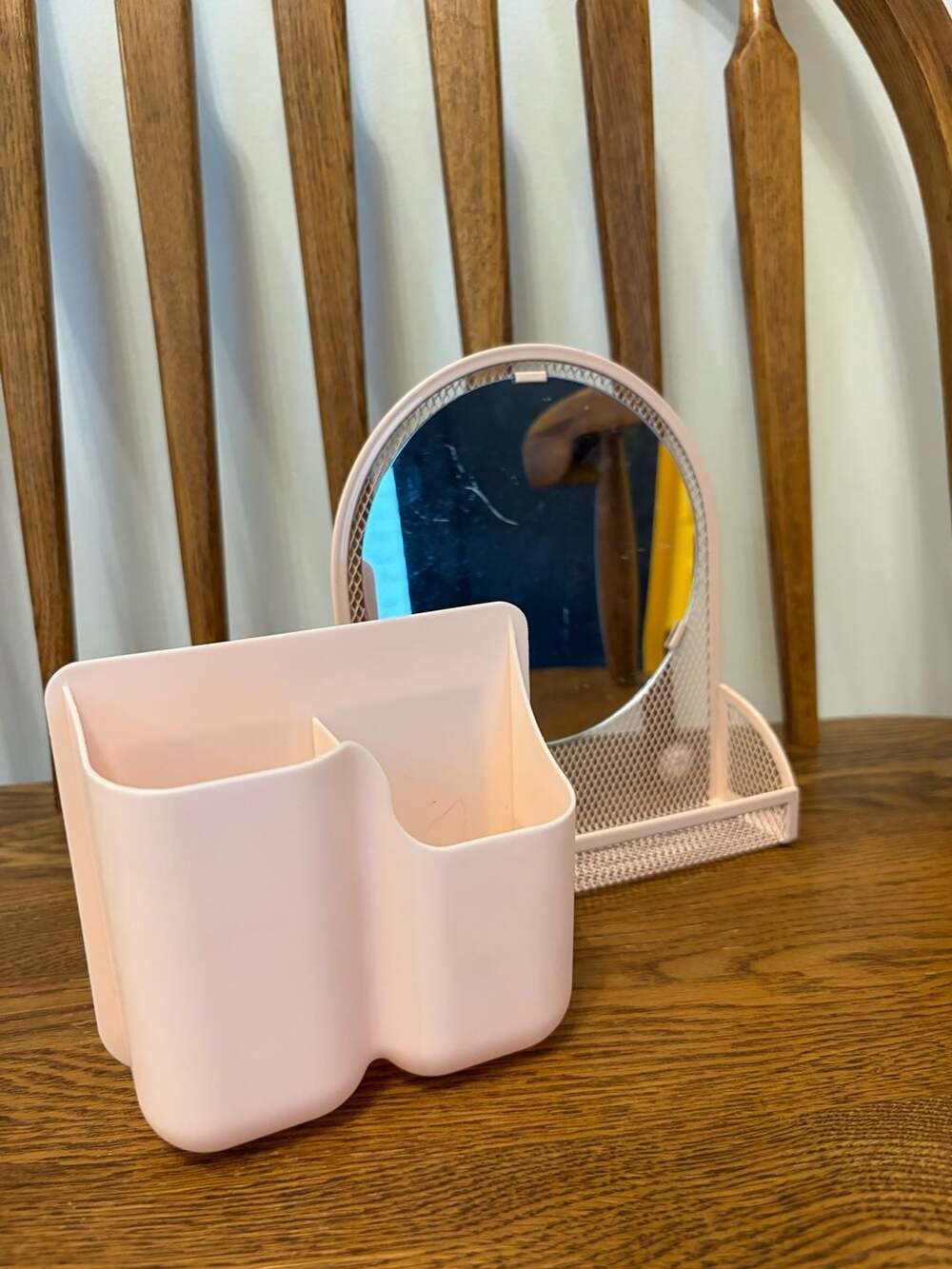 Pink Magnetic Locker Mirror and Pen Holder Cup Accessory Set